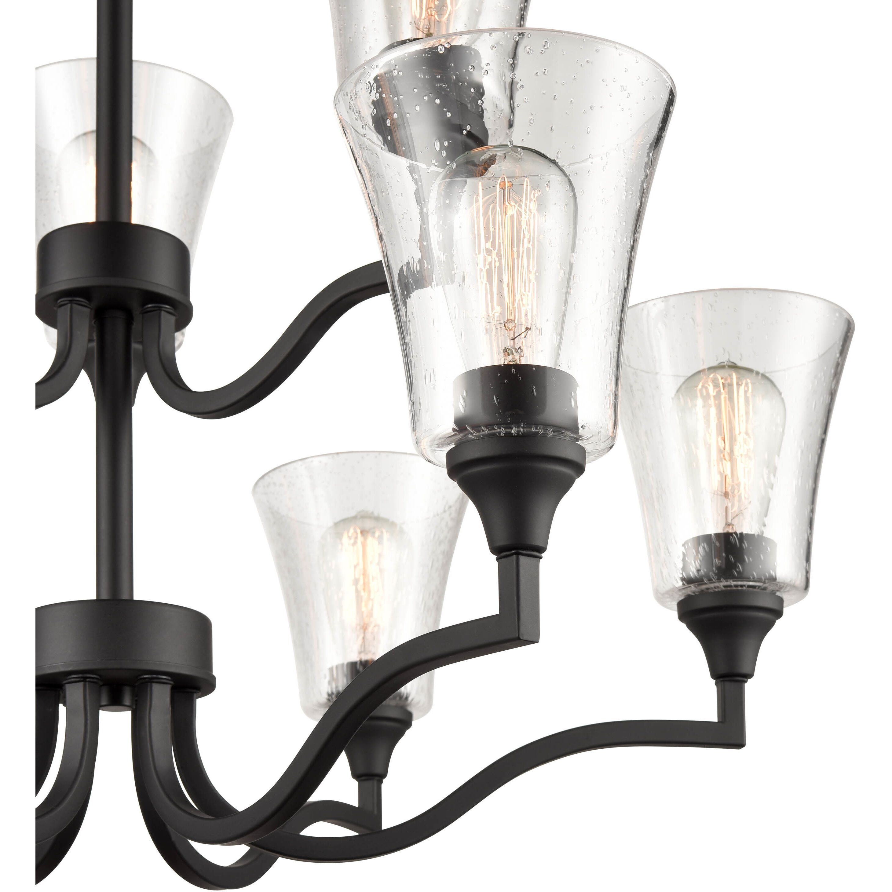 Caily 9 Light 31.5 inch Matte Black Chandelier Ceiling Light